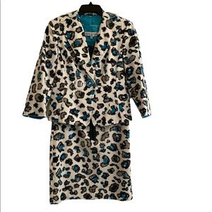DONNA DEGNAN Dress and Jacket 2 Piece Leopard Print Set